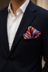 Riviera Dusk | Pure Silk Pocket Square with a Handmade Rakhi