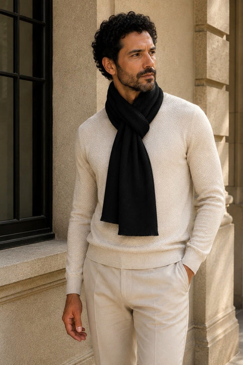 Herringbone Merino Personalized Scarf