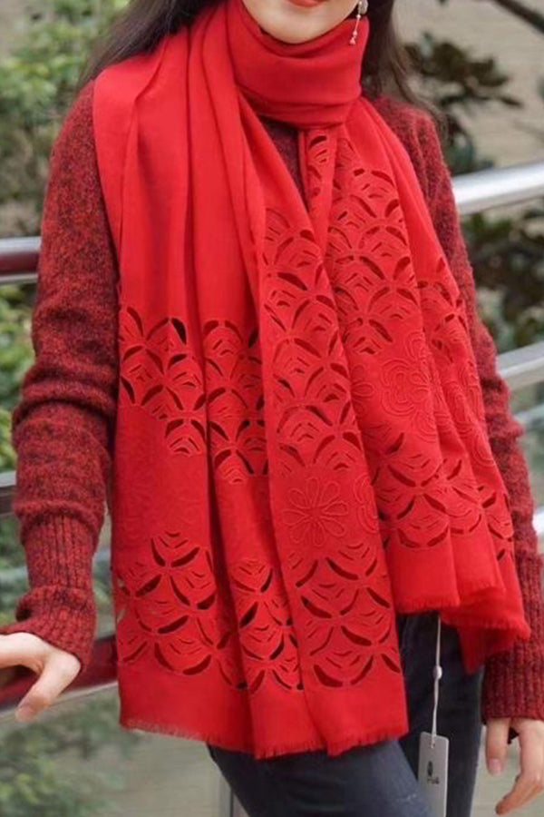 Cutwork Lattice Pure Cashmere Stole