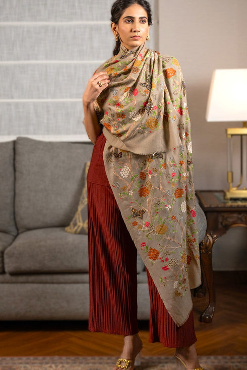 Spellbound | Embroidered Pure Cashmere Stole