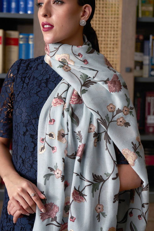 Peony Dream Pure Cashmere Stole