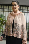 Floral Inlay Surprise | Embroidered Wool Silk Stole