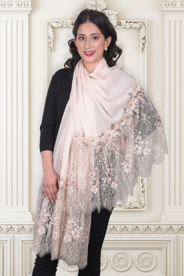 Victorian Flare Fine Wool Silk Stole