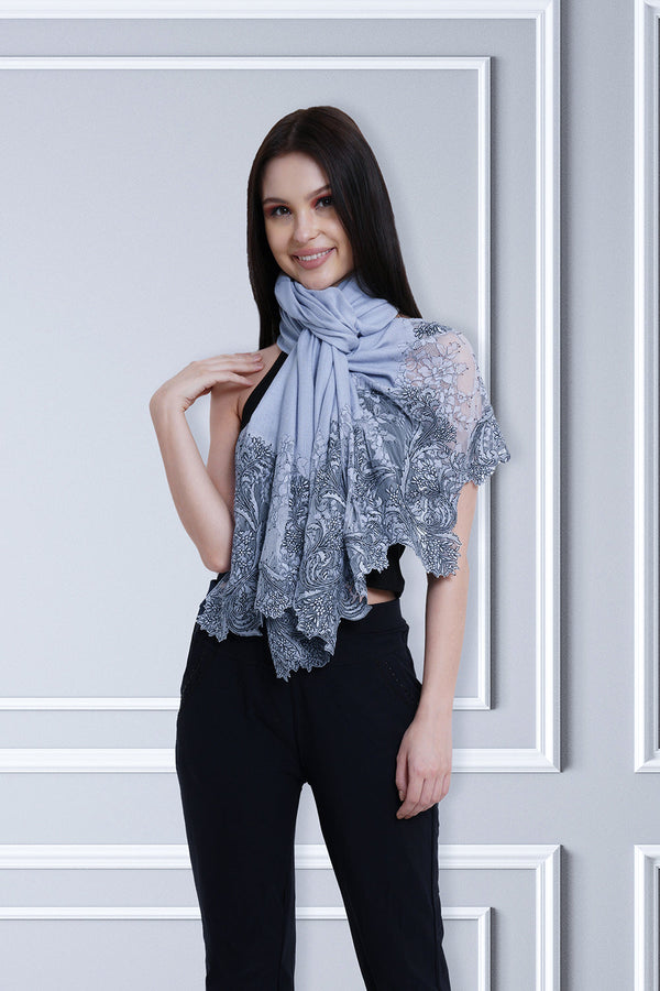 Lace Insignia Wool Silk Stole