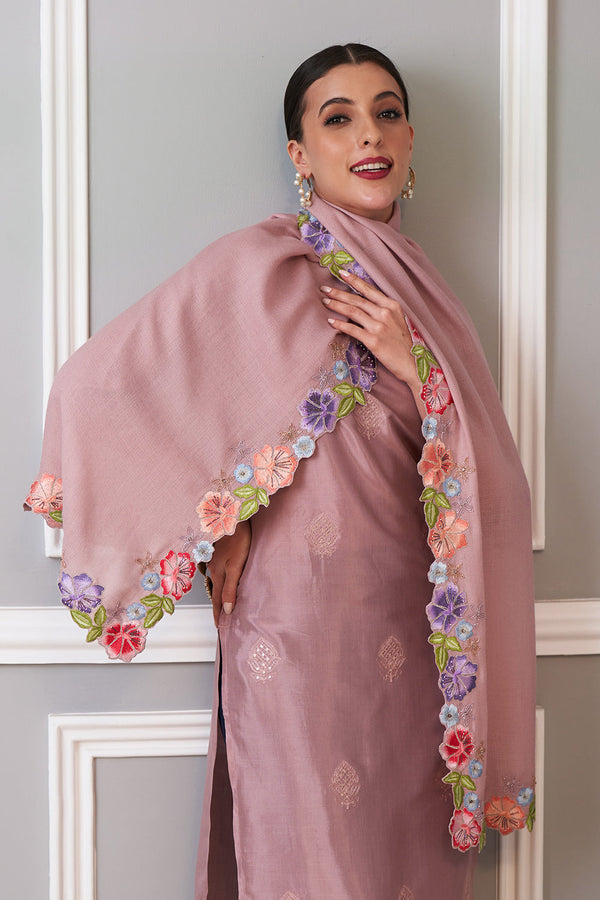 Floral Sprinkle Wool Silk Stole