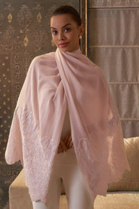 Paisley Crest | Embroidered Wool Silk Stole