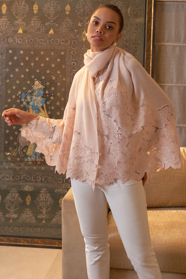 A Rose Dream Wool Silk Stole