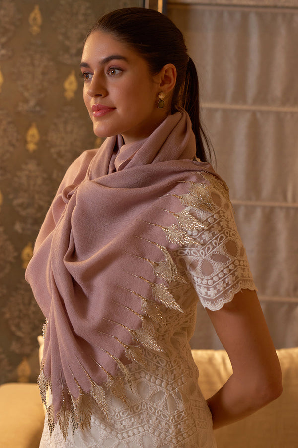 Simple Pleasures Embroidered Pure Cashmare Stole