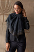 Majestic Wave Embroidered Wool Silk Stole