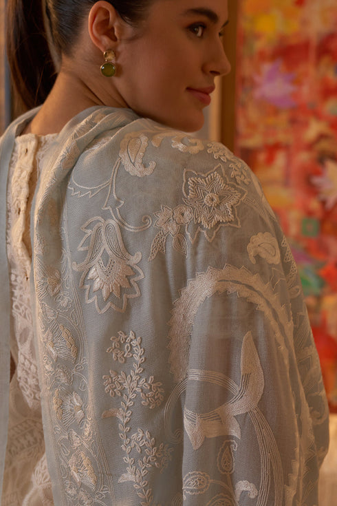Mystic Valley LT | Embroidered Pure Cashmere Stole