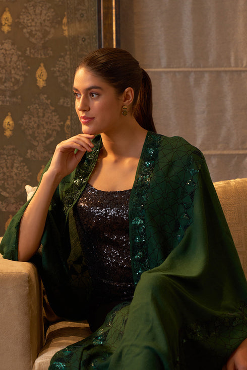 Persian Mirror Frame | Embroidered Pure Cashmere Stole