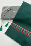 The Capitalist | Embroidered Fine Wool Silk Stole with Handcrafted Rakhi