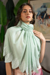 Vintage Leaf | Embroidered Wool Silk Stole