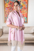 Blush Gold Blossom | Embroidered Wool Silk Stole