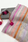 Bow Love | Embroidered Wool Silk Stole With Handmade Rakhi