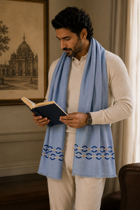 The LinkedIn | Embroidered Fine Wool Silk Stole