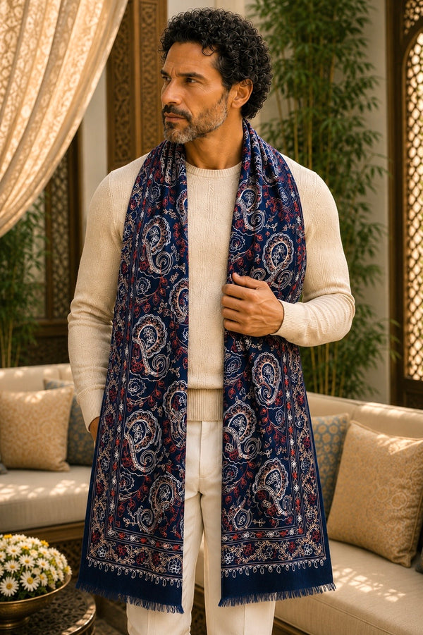The Legacy Buta | Embroidered Wool Silk Stole