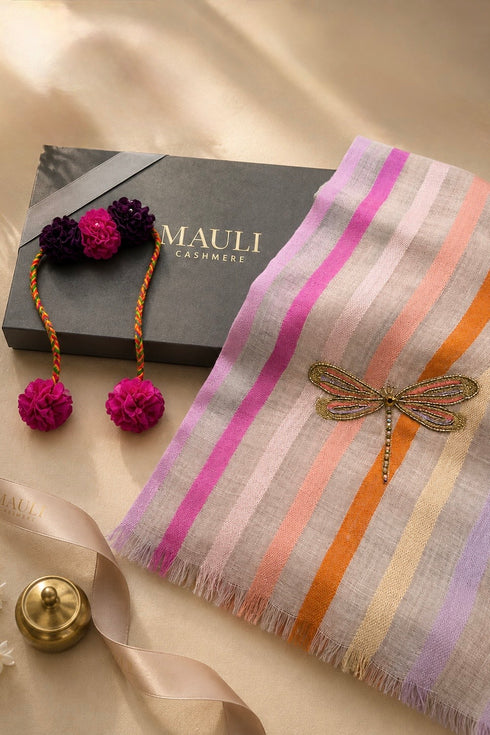 Mauli Noor | Embroidered Stole With Handmade Lumba Rakhi