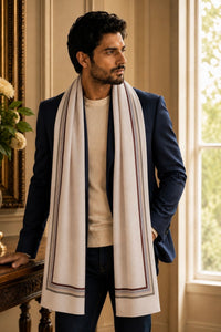 The Capitalist | Embroidered Fine Wool Silk Stole