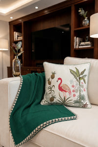 The Comfort Layer | Embroidered Cotton Knit Throw