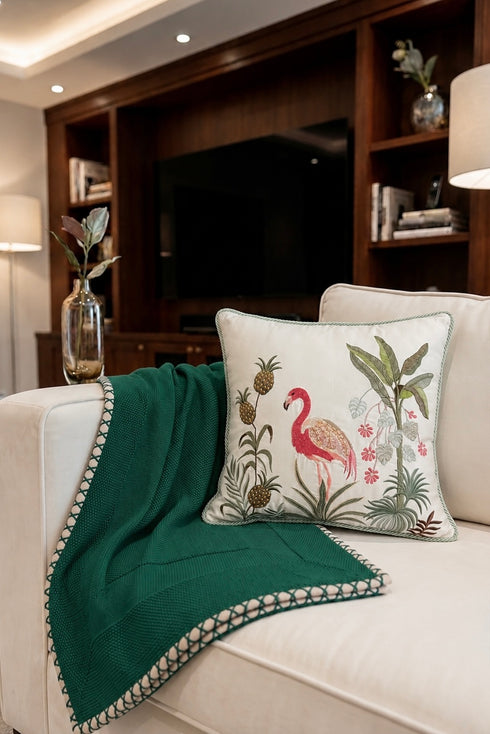 The Comfort Layer | Embroidered Cotton Knit Throw