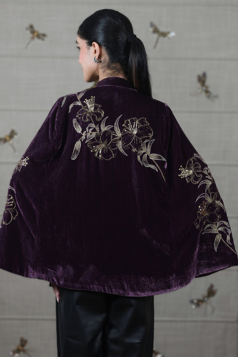 Mauli Velvet Lilly Vine Cape