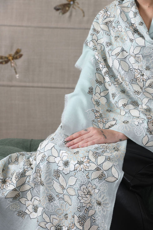 Summer Bloom | Fine Merino Wool Stole