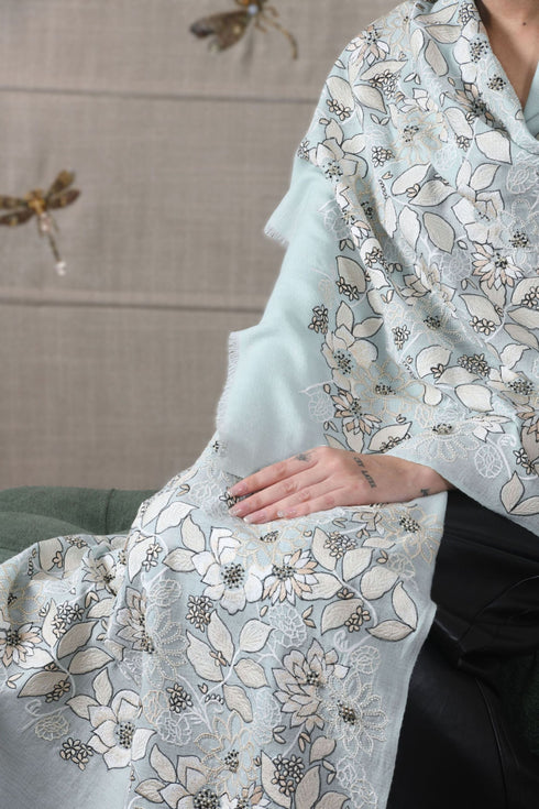 Summer Bloom | Fine Merino Wool Stole