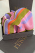 Piazza Stripe | Pure Silk Pocket Square with a Handmade Rakhi