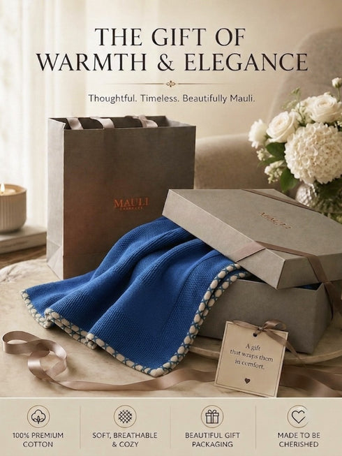 The Comfort Layer | Embroidered Cotton Knit Throw