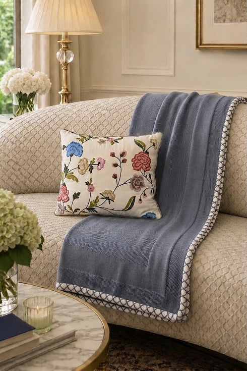 The Comfort Layer | Embroidered Cotton Knit Throw