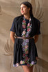 Floral Sprinkle Embroidered Wool Silk Stole