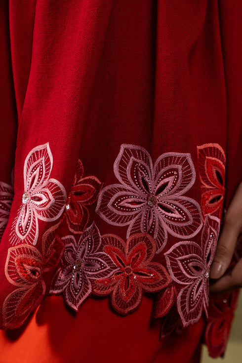 Sparkly Floral | Embroidered Wool Silk Stole