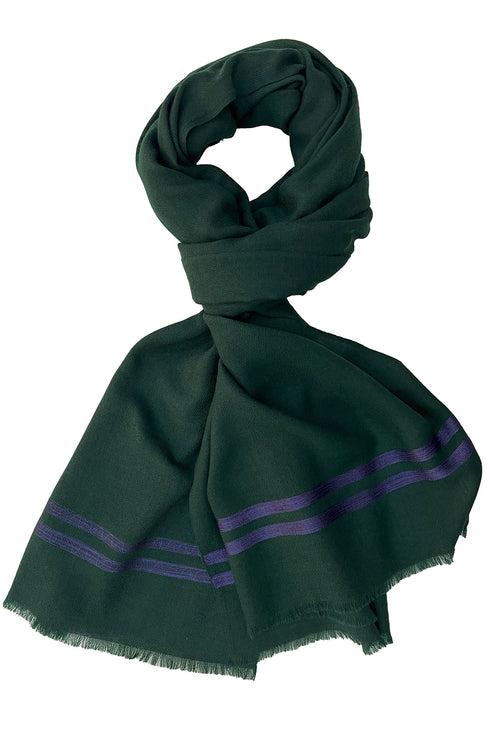 The Envoy | Embroidered Fine Wool Silk Stole with Handcrafted Rakhi