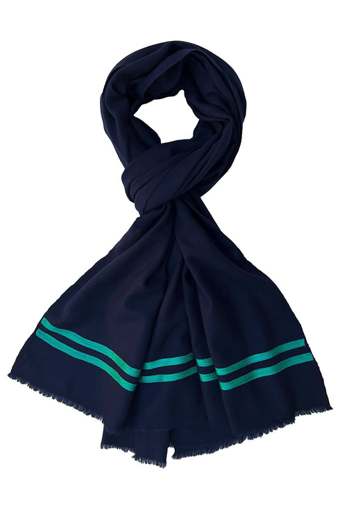The Envoy | Embroidered Fine Wool Silk Stole with Handcrafted Rakhi