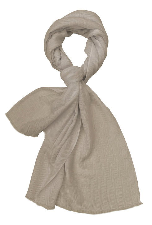 Herringbone Merino Scarf with Handmade Rakhi