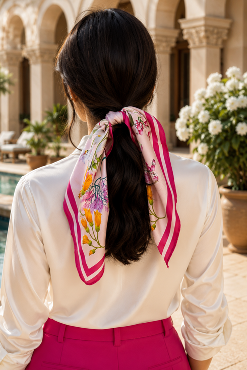 Capri Blush | Pure Silk Twill Scarf