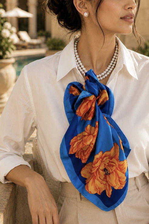 Como Sunset I Pure Silk Twill Scarf