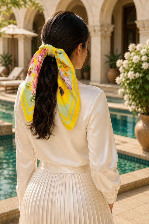 Sula Garden| Pure Silk Twill Scarf