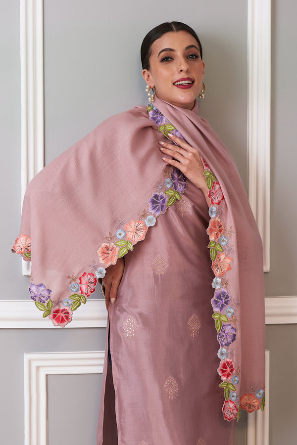Floral Sprinkle Wool Silk Stole