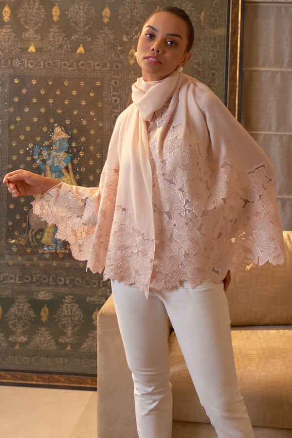 A Rose Dream Wool Silk Stole